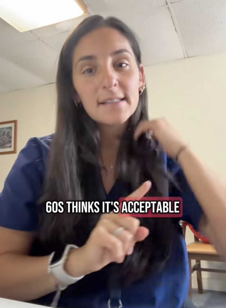 woman talking about a patient